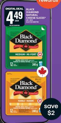 BLACK DIAMOND NATURAL CHEESE SLICES