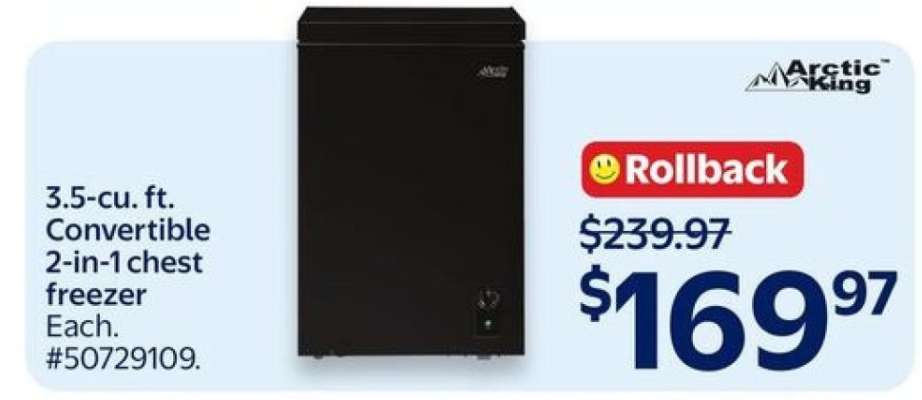Arctic King 3.5-cu. ft. Convertible 2-in-1 Chest Freezer