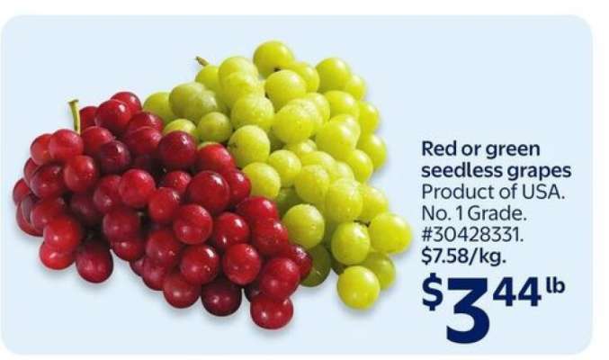 RED OR GREEN SEEDLESS GRAPES