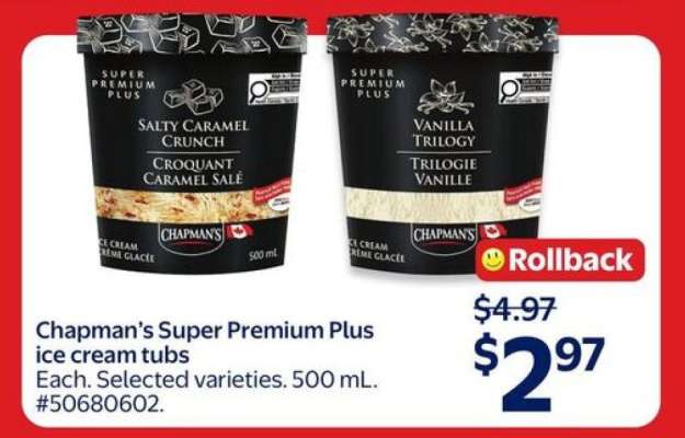 Chapman's Super Premium Plus ice cream tubs