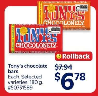 Tony’s chocolate bars