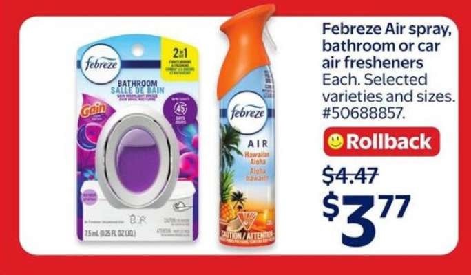 Febreze Air spray, bathroom or car air fresheners