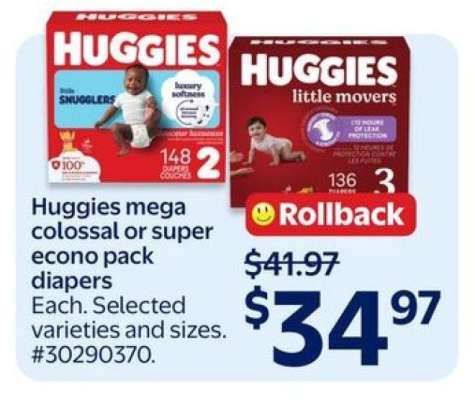 Huggies mega colossal or super econo pack diapers