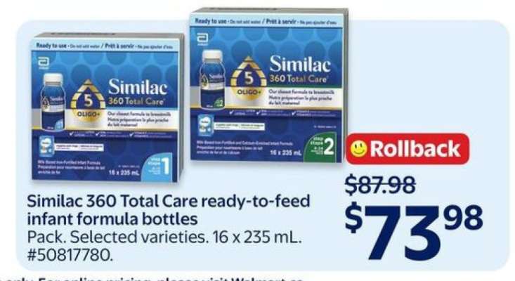 Similac 360 Total Care ready-to-feed infant formula bottles