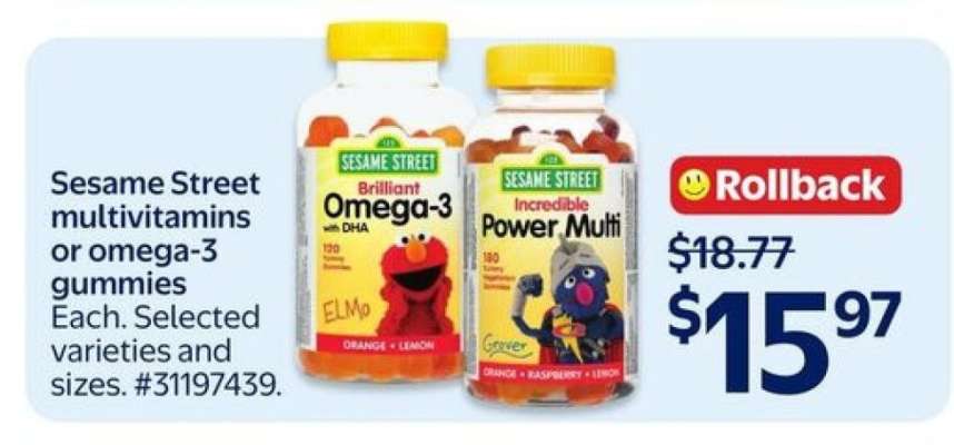 Sesame Street Multivitamins or Omega-3 Gummies