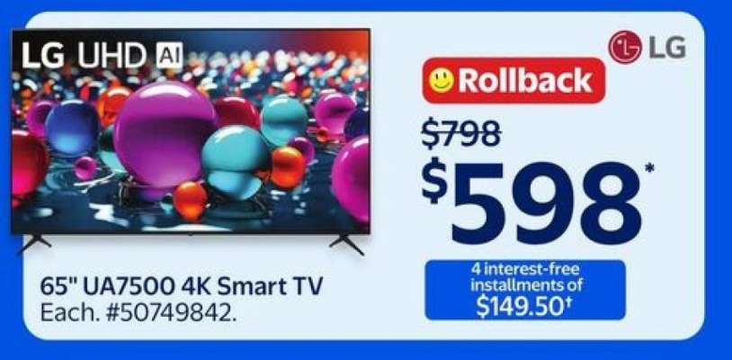 LG 65" UA7500 4K Smart TV