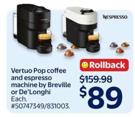Vertuo Pop coffee and espresso machine by Breville or De’Longhi