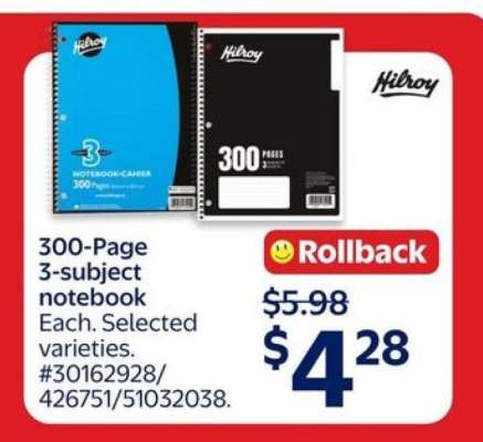 300-Page 3-subject notebook
