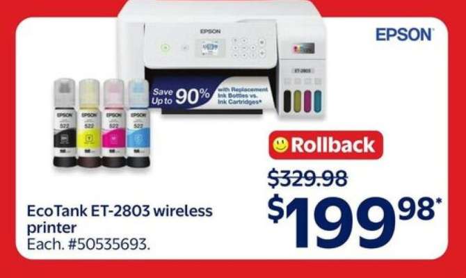 EcoTank ET-2803 wireless printer