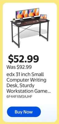 edx 31 inch Small Computer Writing Desk, Sturdy Workstation Game...