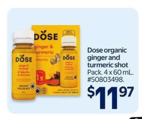 Dose organic ginger and turmeric shot