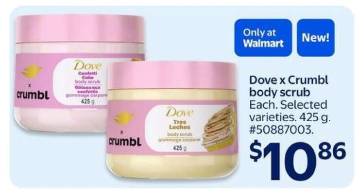 Dove x Crumbl body scrub