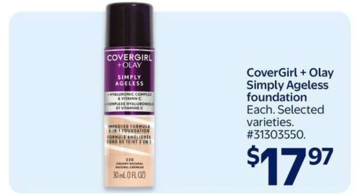 COVERGIRL + OLAY SIMPLY AGELESS FOUNDATION