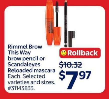 Rimmel Brow This Way brow pencil or Scandaleyes Reloaded mascara