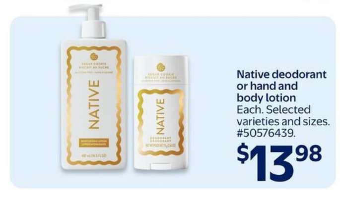 Native deodorant or hand and body lotion