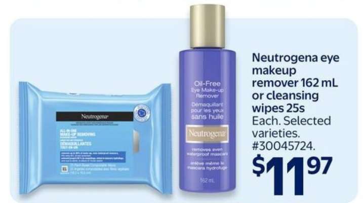Neutrogena eye makeup remover or cleansing wipes