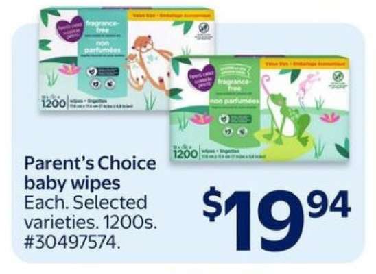 Parent’s Choice baby wipes