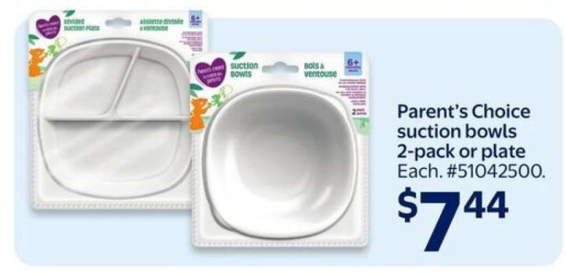Parent’s Choice suction bowls 2-pack or plate