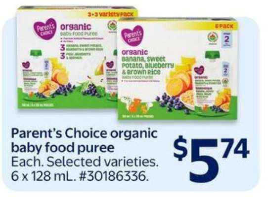 Parent's Choice organic baby food purée