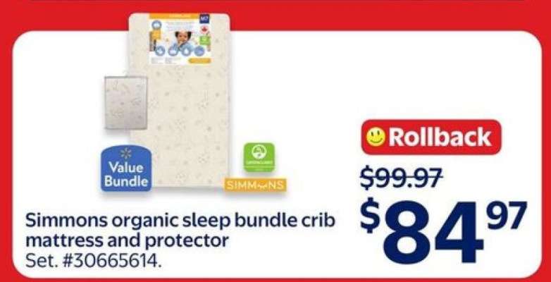 Simmons organic sleep bundle crib mattress and protector
