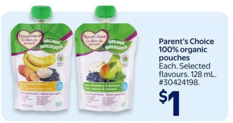 Parent's Choice 100% Organic Pouches