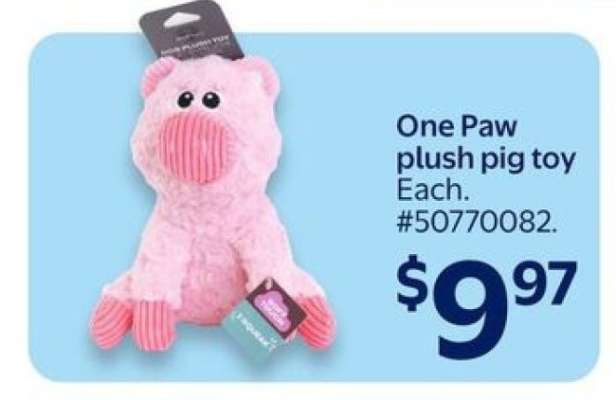 One Paw plush pig toy