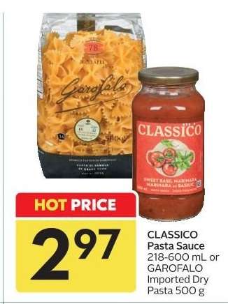 CLASSICO Pasta Sauce or GAROFALO Imported Dry Pasta