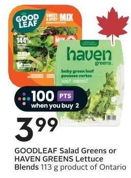 GOODLEAF Salad Greens or HAVEN GREENS Lettuce Blends