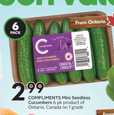 COMPLIMENTS Mini Seedless Cucumbers