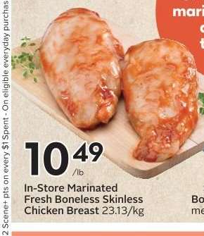 In-Store Marinated Fresh Boneless Skinless Chicken Breast