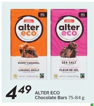 ALTER ECO Chocolate Bars 75-84 g