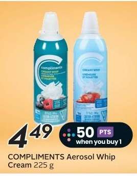 COMPLIMENTS Aerosol Whip Cream 225 g