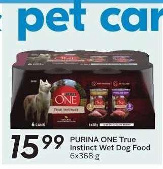PURINA ONE True Instinct Wet Dog Food 6x368g