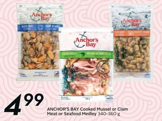 ANCHOR'S BAY Cooked Mussel or Clam Meat or Seafood Medley