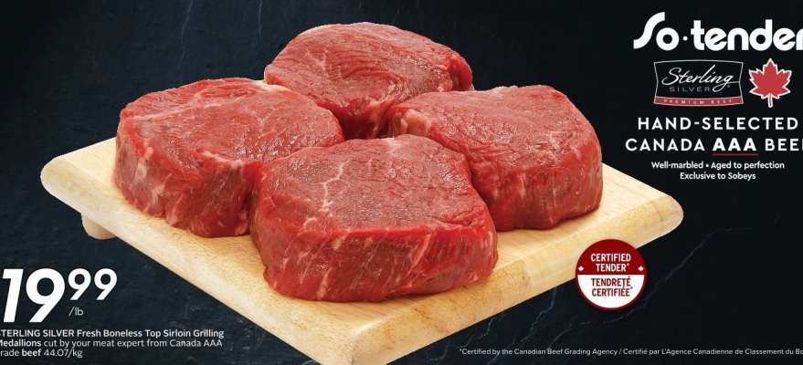 STERLING SILVER Fresh Boneless Top Sirloin Grilling Medallions