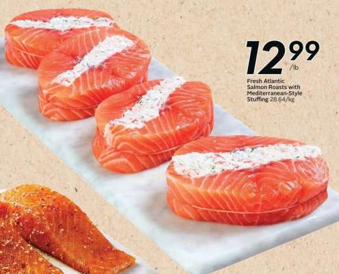 Fresh Atlantic Salmon Roasts with Mediterranean Style Stuffing