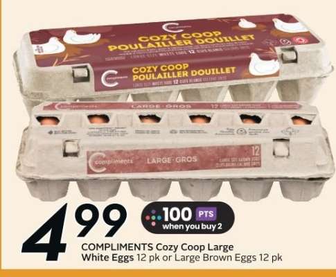 COMPLIMENTS Cozy Coop Large White Eggs 12 pk or Large Brown Eggs 12 pk