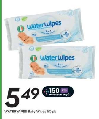 WATERWIPES Baby Wipes 60 pk