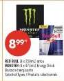 RED BULL 14 x 250 mL or MONSTER 4 x 473 mL Energy Drink