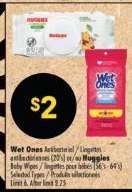 Wet Ones Antibacterial / Huggies Baby Wipes