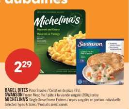 SWANSON Frozen Meat Pie / MICHELINA'S Single Serve Frozen Entrees