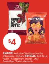 HARDBITE Handcrafted-Style Chips / POPTASTIC Ready-To-Eat Popcorn