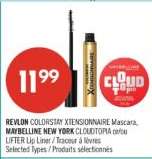 REVLON COLORSTAY XTENSIONNAIRE Mascara, MAYBELLINE NEW YORK CLOUDTOPIA or/au LIFTER Lip Liner