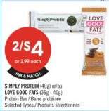 SIMPLY PROTEIN or LOVE GOOD FATS