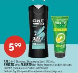 AXE 2-In-1 Shampoo / FRUCTIS or ALBERTO Hair Styling Products