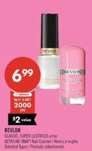 REVLON CLASSIC, SUPER LUSTROUS or/ou ULTRA HD SNAP! Nail Enamel