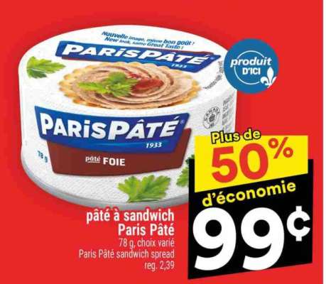 PÂTÉ À SANDWICH PARIS PÂTÉ