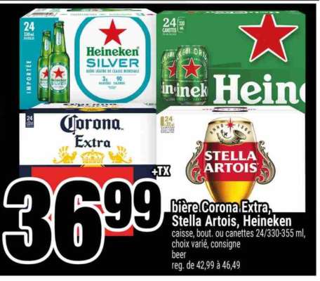 bière Corona Extra, Stella Artois, Heineken