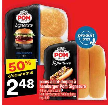 pains à hot-dog ou à hamburger Pom Signature