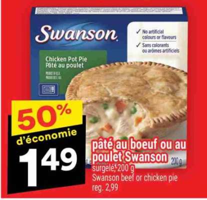 pâté au boeuf ou au poulet Swanson
